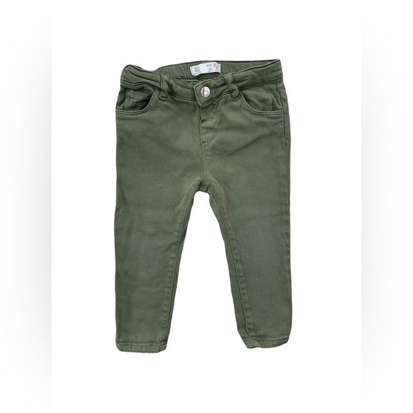 Zara Size 18-24 Months Olive Green Stretchy Viscose Leggings - Picture 1 of 6